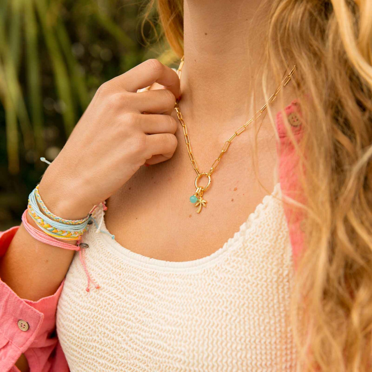 Harper Round Charm Chain Choker - Gold