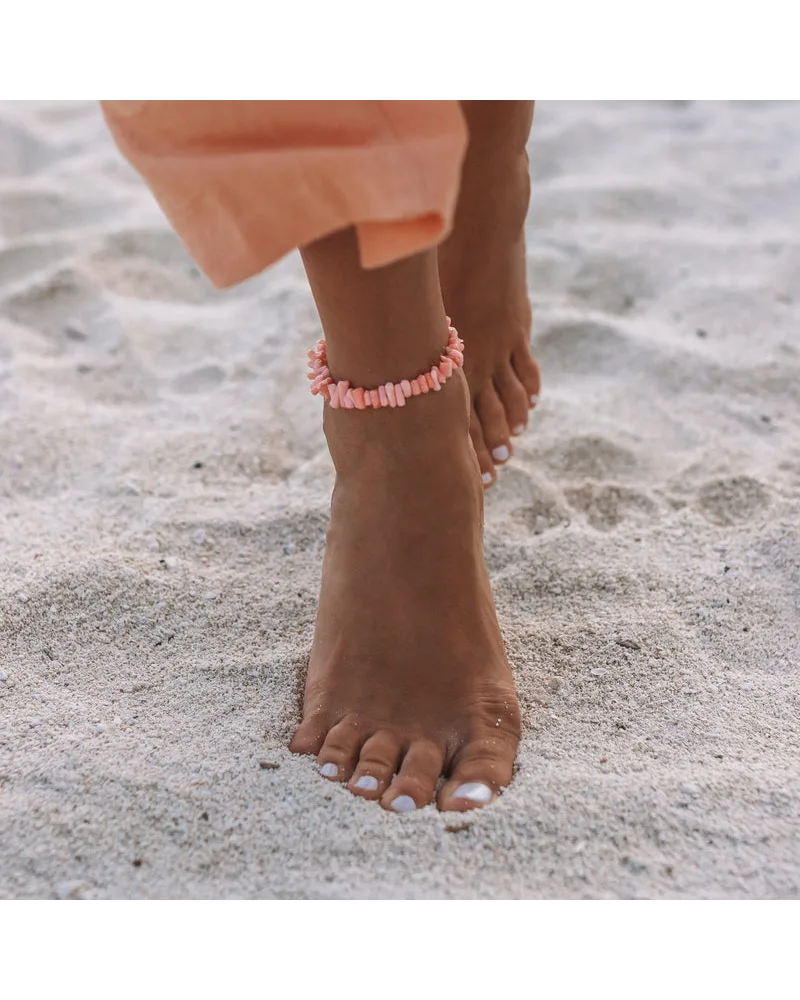 Pink Coral Chain Anklet