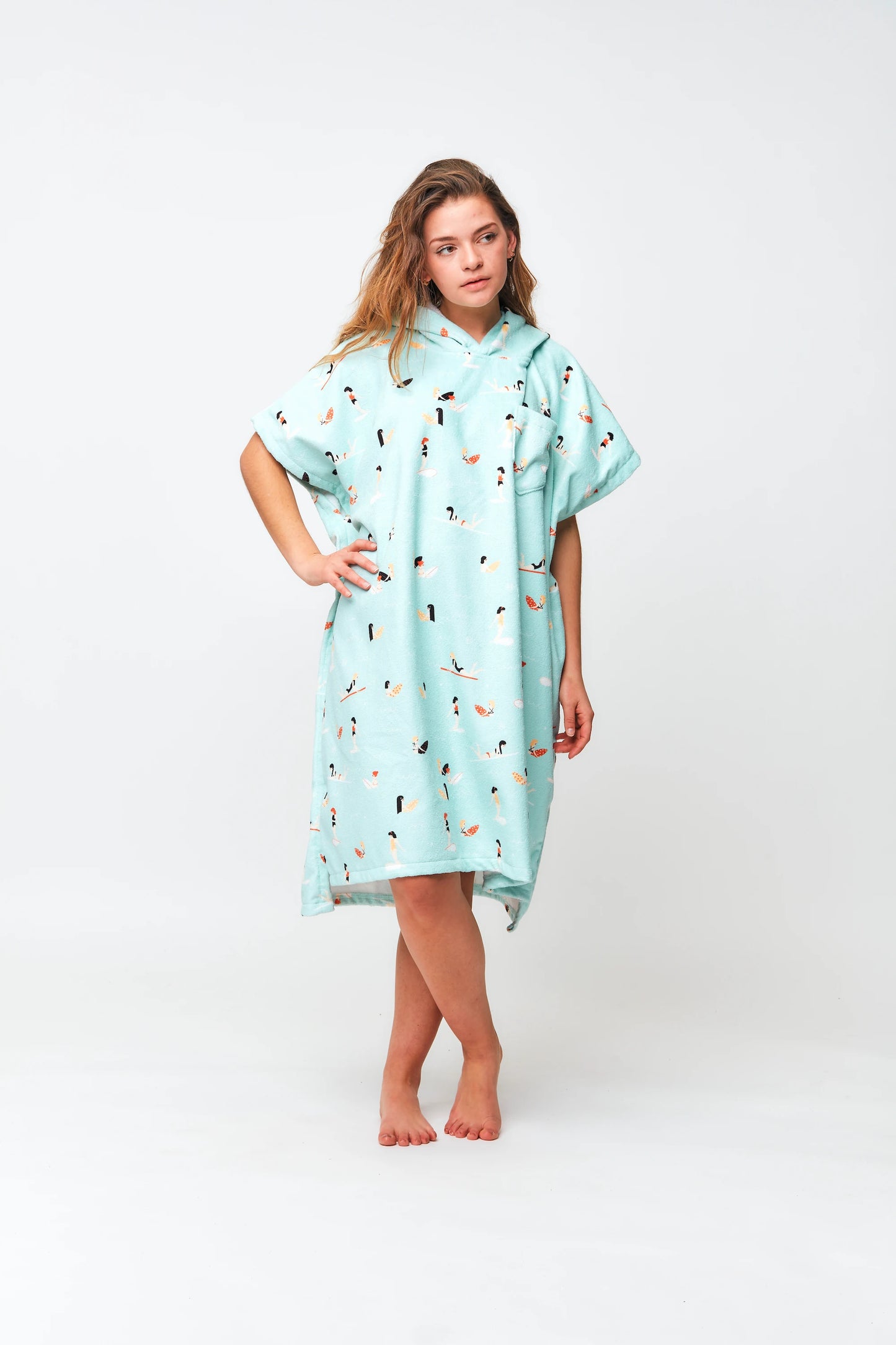 All Over Poncho Madrague - Light Blue