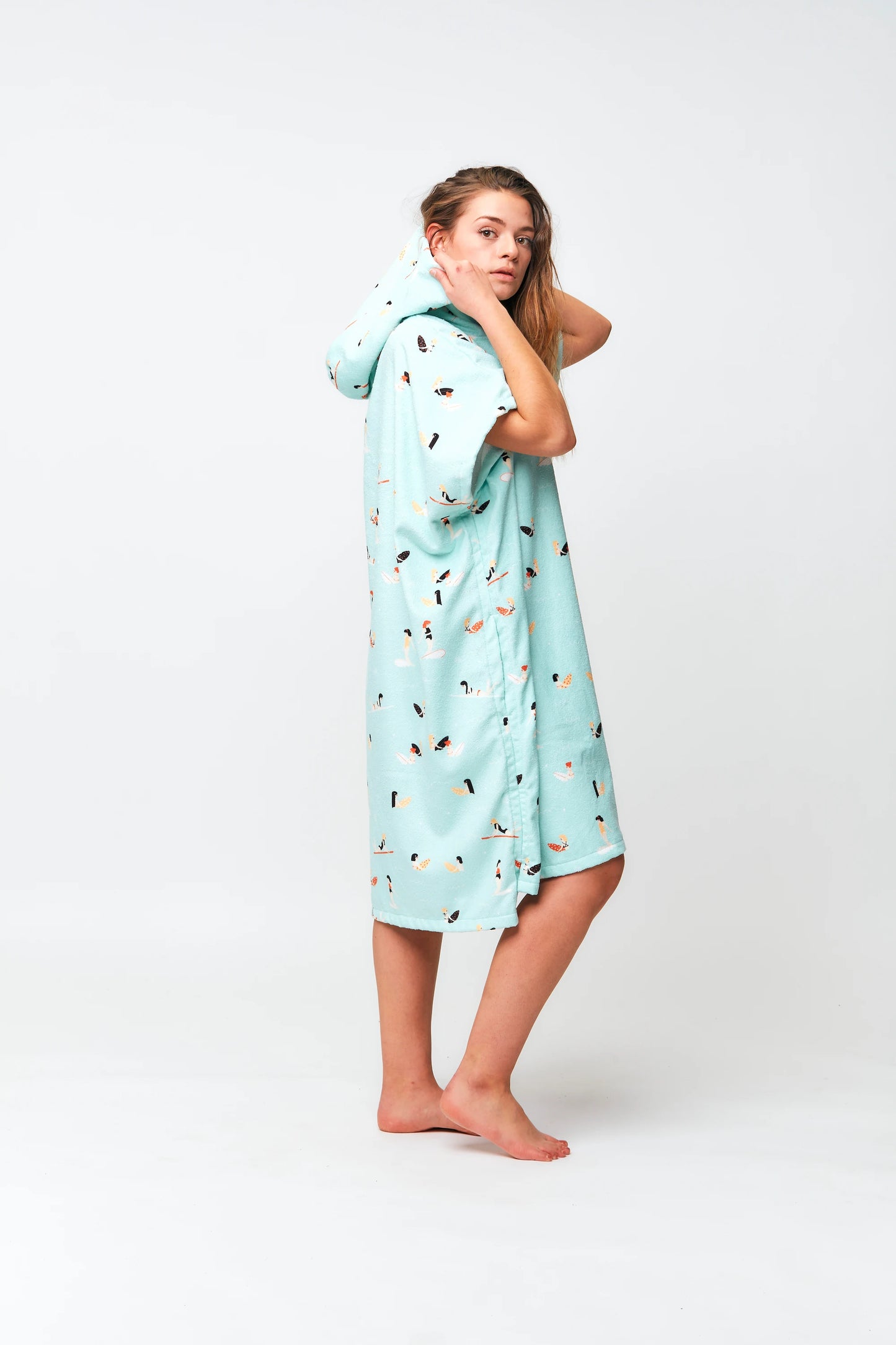 All Over Poncho Madrague - Light Blue