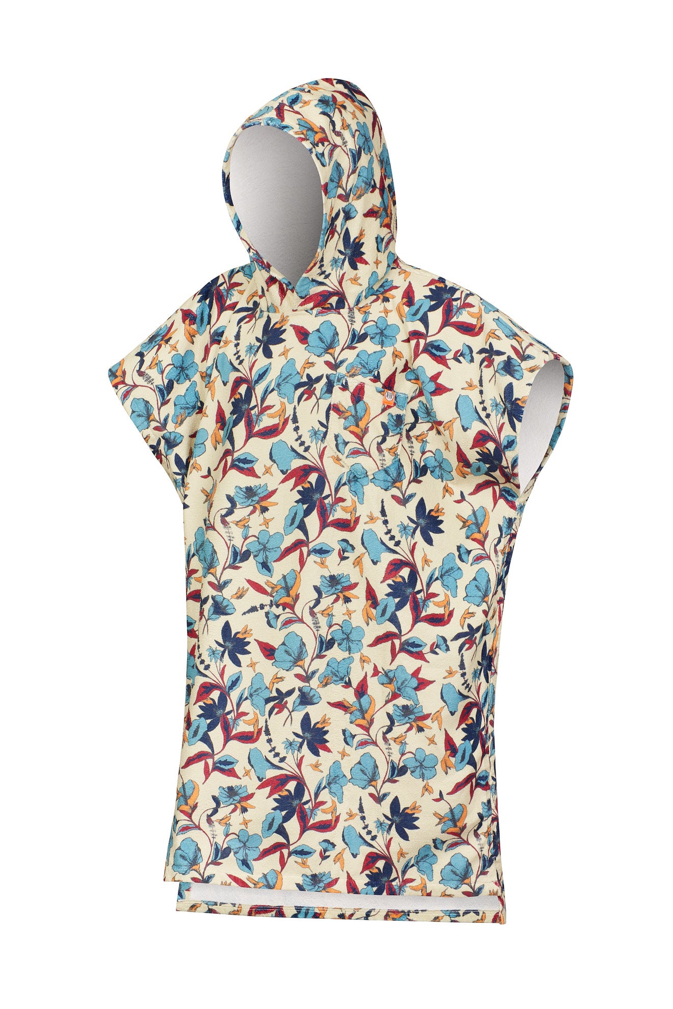 All Over Poncho Humming Birds - Almond