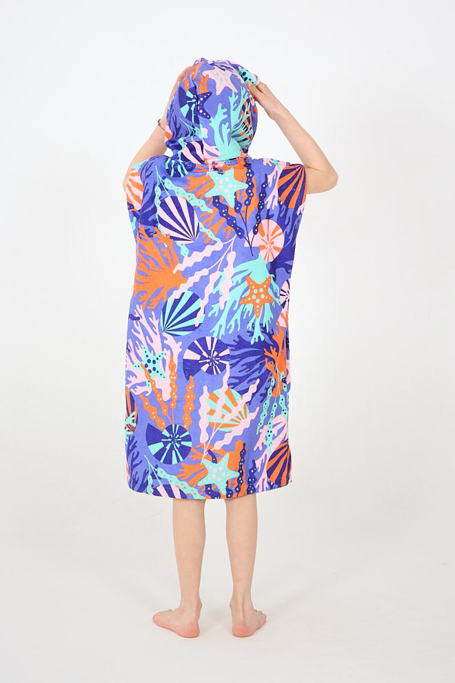 Toddler Poncho - Coral Reef