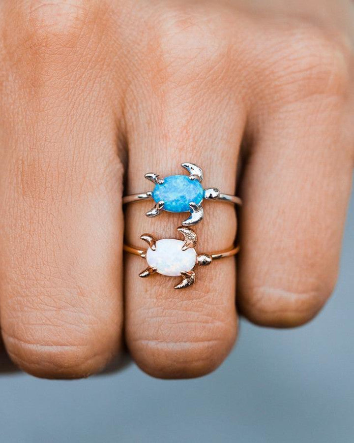 Opal Sea Turtle Ring Silber Grösse 7