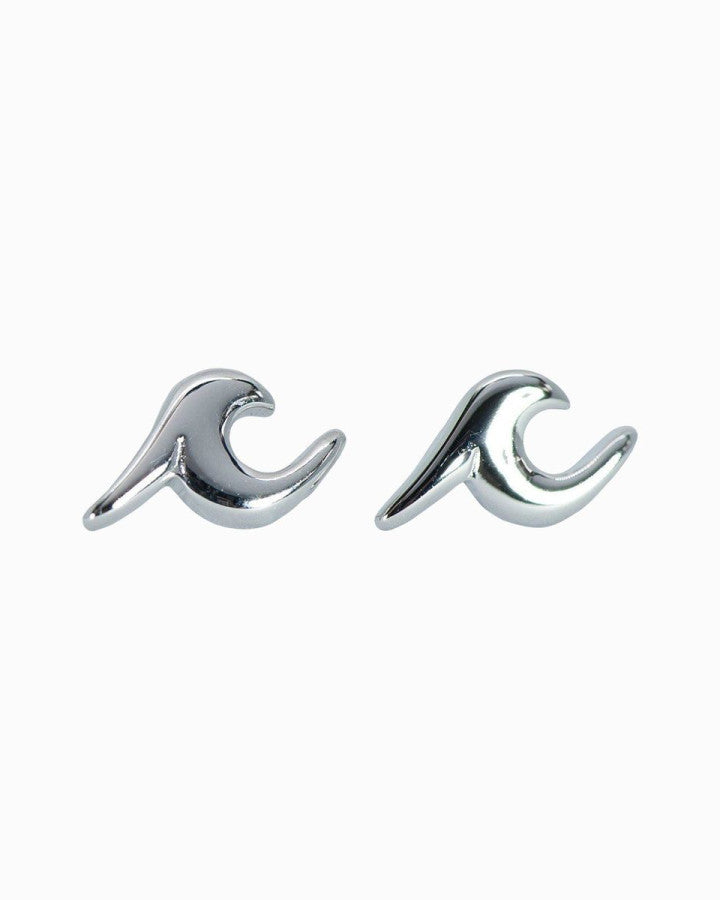 Wave Stud Earrings - Silver