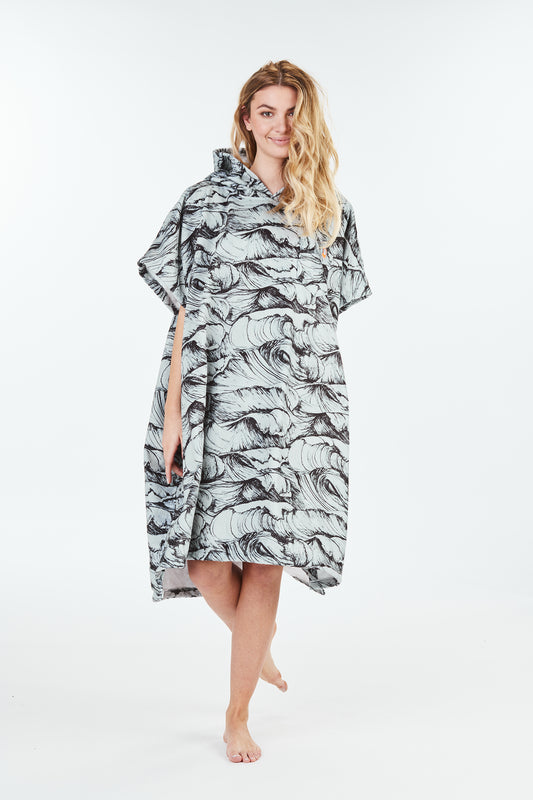 All Over Poncho Ocean - Dark Grey