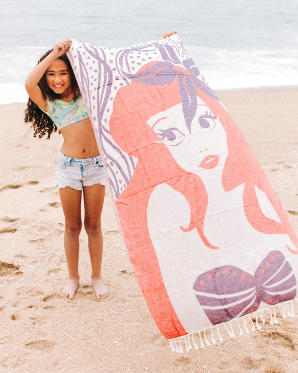 Ariel Little Mermaid Kids Beach Towel