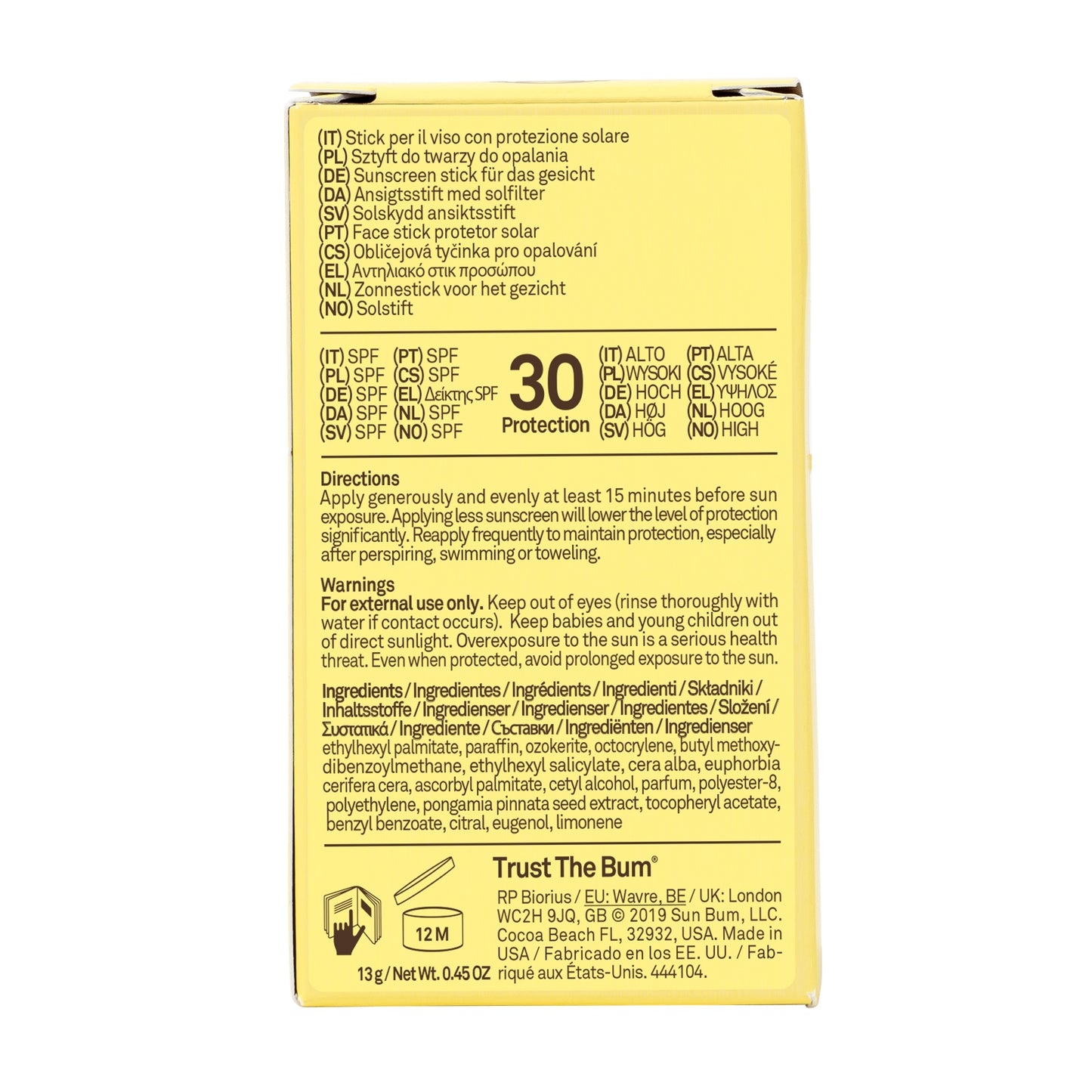 Sun Bum Original SPF 30 Sunscreen Face Stick