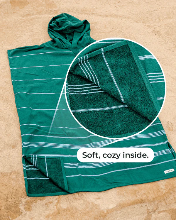 Classic Stripe Hooded Poncho - Misty Rose