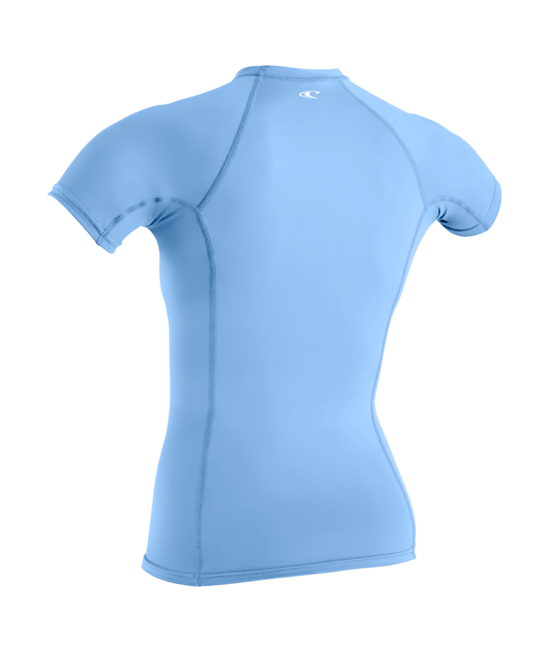 Wms Basic Skins S/S Rash Guard- AZURINE