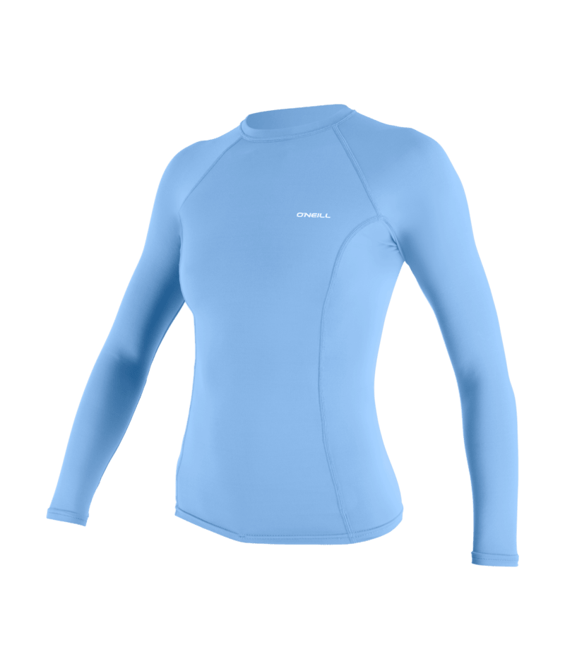 Wms Basic Skins L/S Rash Guard- AZURINE