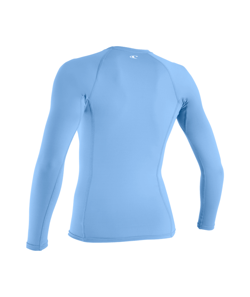 Wms Basic Skins L/S Rash Guard- AZURINE