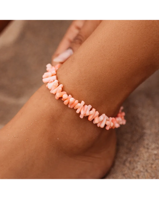 Pink Coral Chain Anklet
