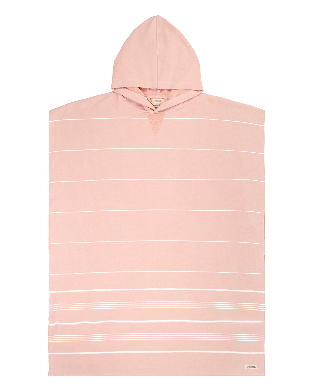 Classic Stripe Hooded Poncho - Misty Rose