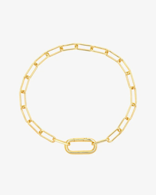 Harper Oval Charm Chain Bracelet - Gold