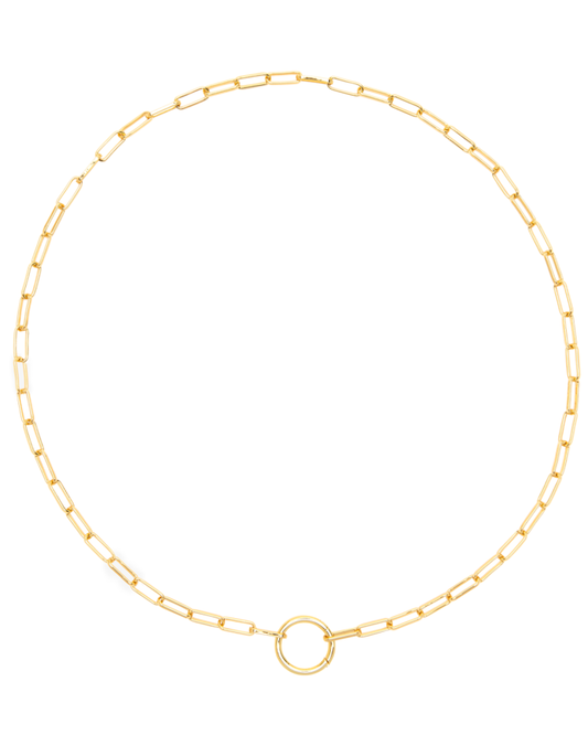 Harper Round Charm Chain Choker - Gold