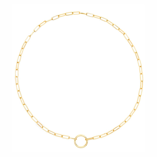 Harper Round Charm Chain Choker - Gold