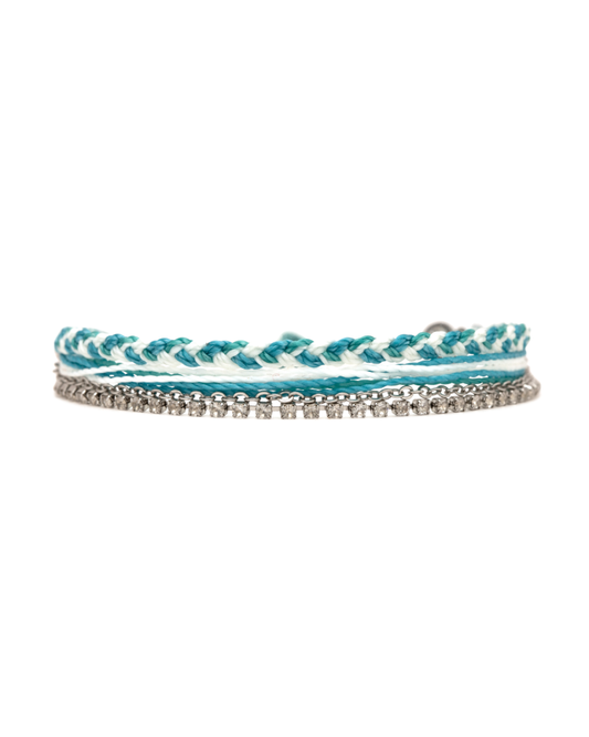 Laguna String And Chain Silver Bracelet - Siesta