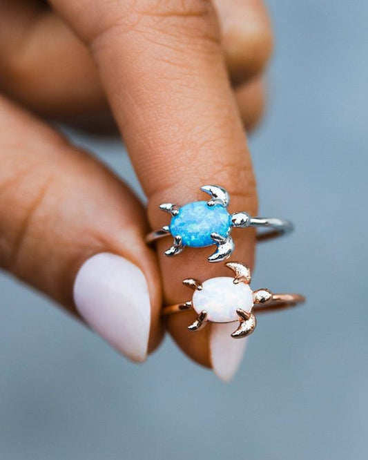 Opal Sea Turtle Ring Silber Grösse 6